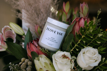 I Love You Pack  - Local Flowers Bunch + Amani Soy Candle + Card