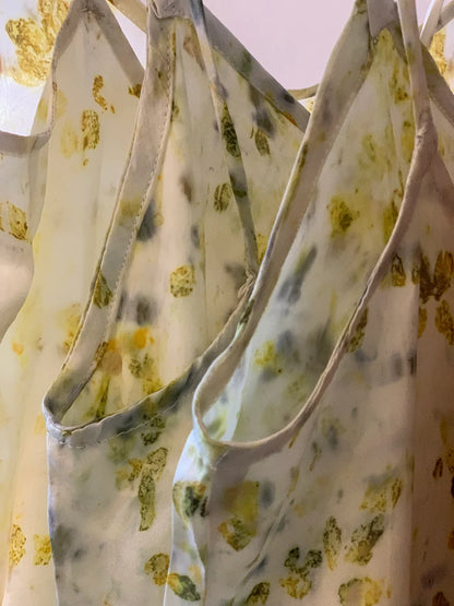 Eco-printed Silk Dress -Short
